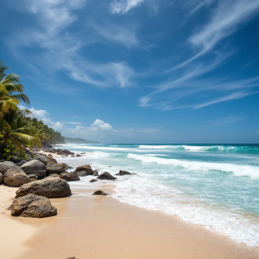 AI generated: waves near a tropical beach

