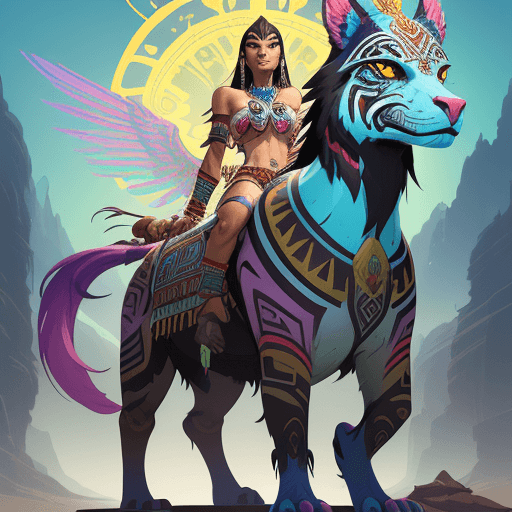 AI generated: totem animal totem aztek greeble tribal style fanart ornate fantasy heartstone ankama gta5 cover sty...
