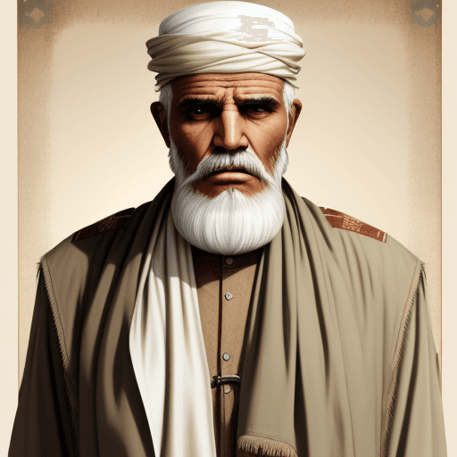 AI generated: omar mokhtar old man with libya cloths