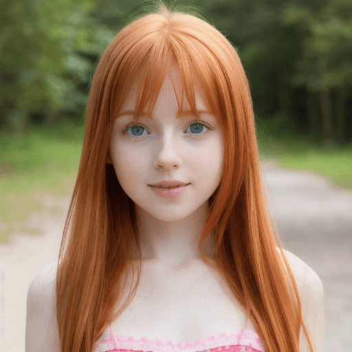 AI generated: Ultra realistic loli pale skin ginger hair