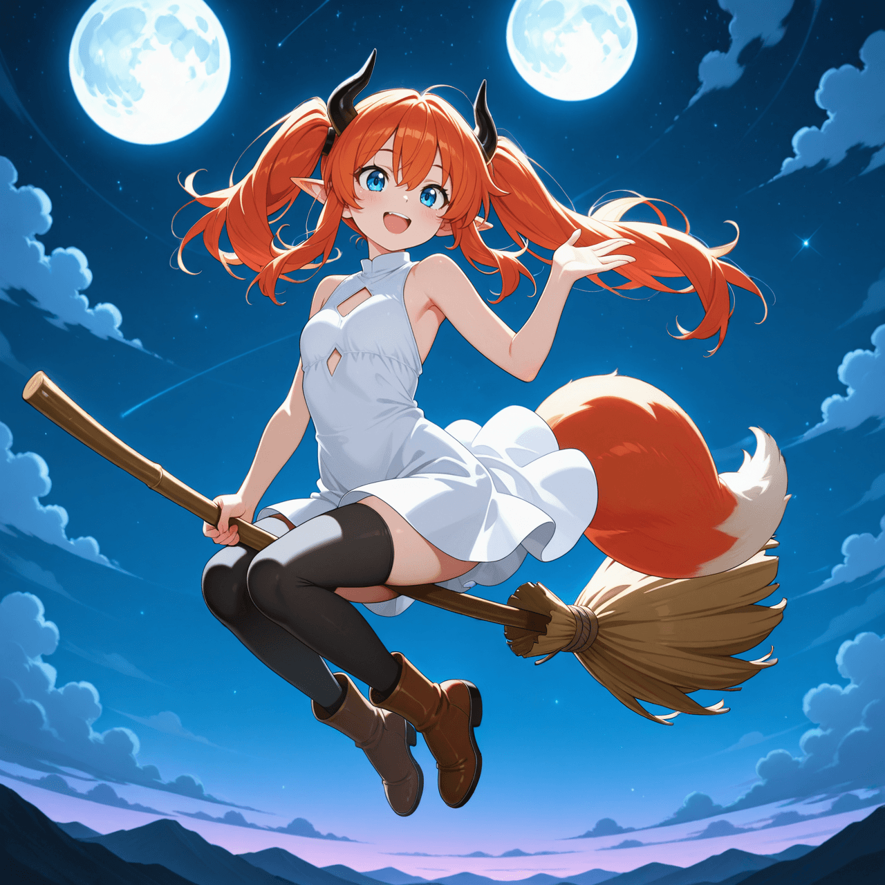 Civitai ほうき乗り / broom riding.