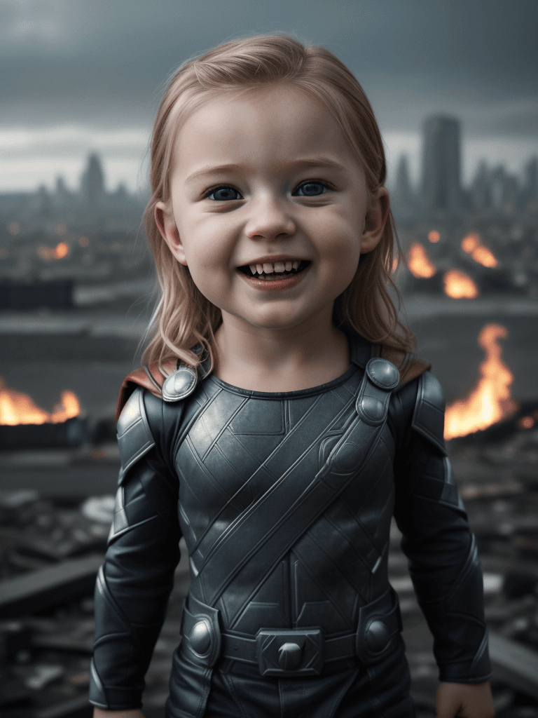 AI generated: Realism, best realism, portrait, portraiture, portrait photography, little baby  Thor, marvel movies...
