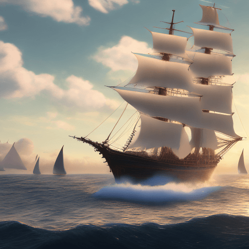 AI generated: Photo of a ultra realistic sailing ship, dramatic light, pale sunrise, cinematic lighting, battered,...