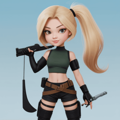 AI generated: cute cartoon-style mercenary