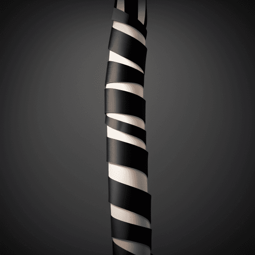 AI generated: black tape twisted in the air