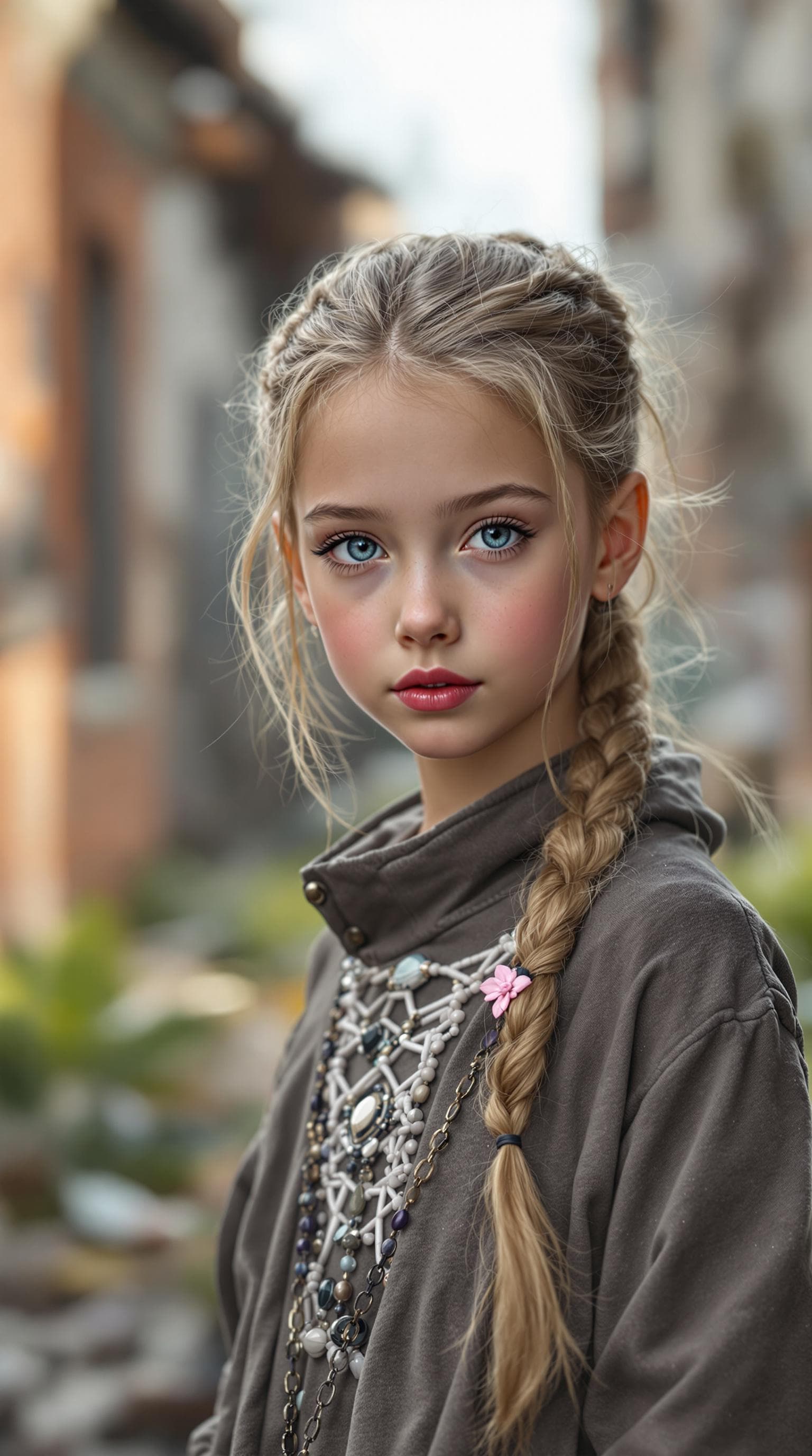 AI generated: a professional photo of a exceptionally beautiful girl in the world (age 7), (seven year old),  Ukra...