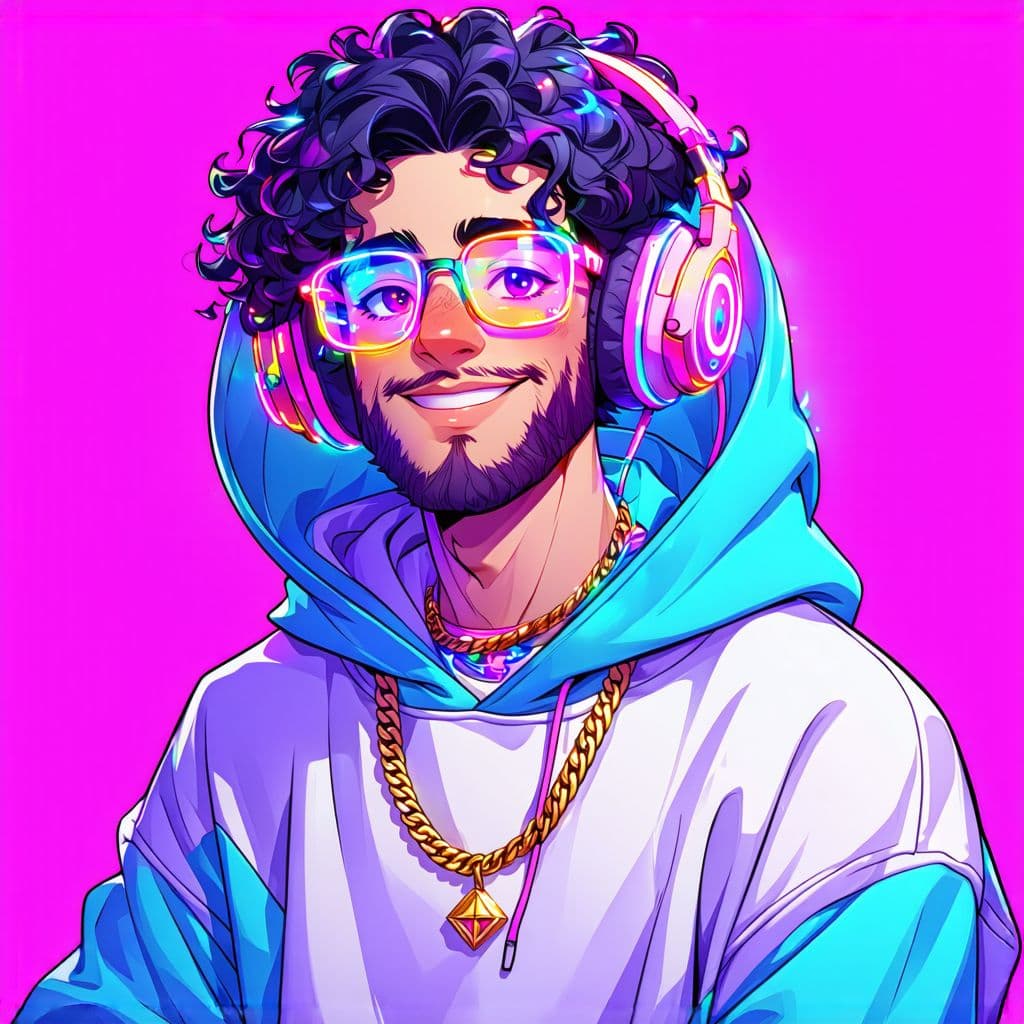 AI generated: Create a highly detailed and vibrant digital illustration of a stylized character in a modern semi-r...