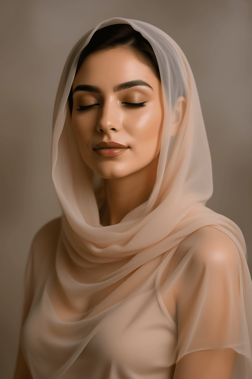 AI generated: "Original: "Image is high resolution close-up portrait photograph. Featuring a beautiful stylish lit...