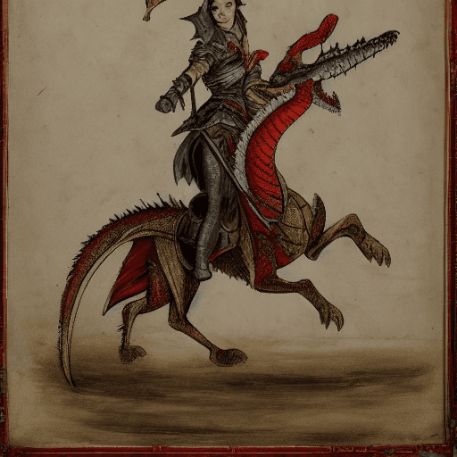 AI generated: A knight holding the sword with her right hand while with her left hand casts an ice spell against t...