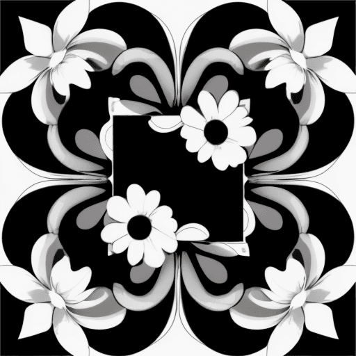 AI generated: Aesthetic Flowers :: retro design pattern :: black and white :: simple --ar 2:3 --quality 2  --s 750