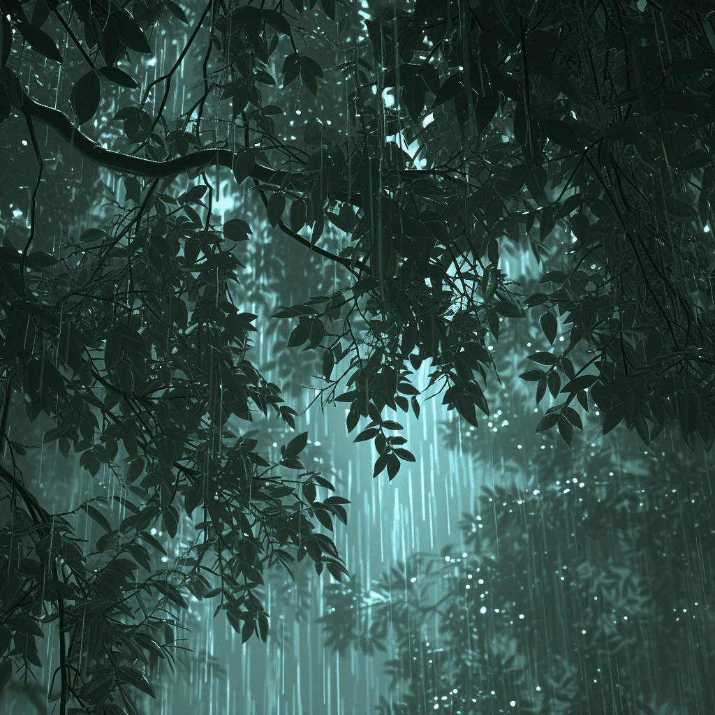 AI generated: a landscape that symbolizing dark and green, psychology, manipulation, green and black contrast, dar...