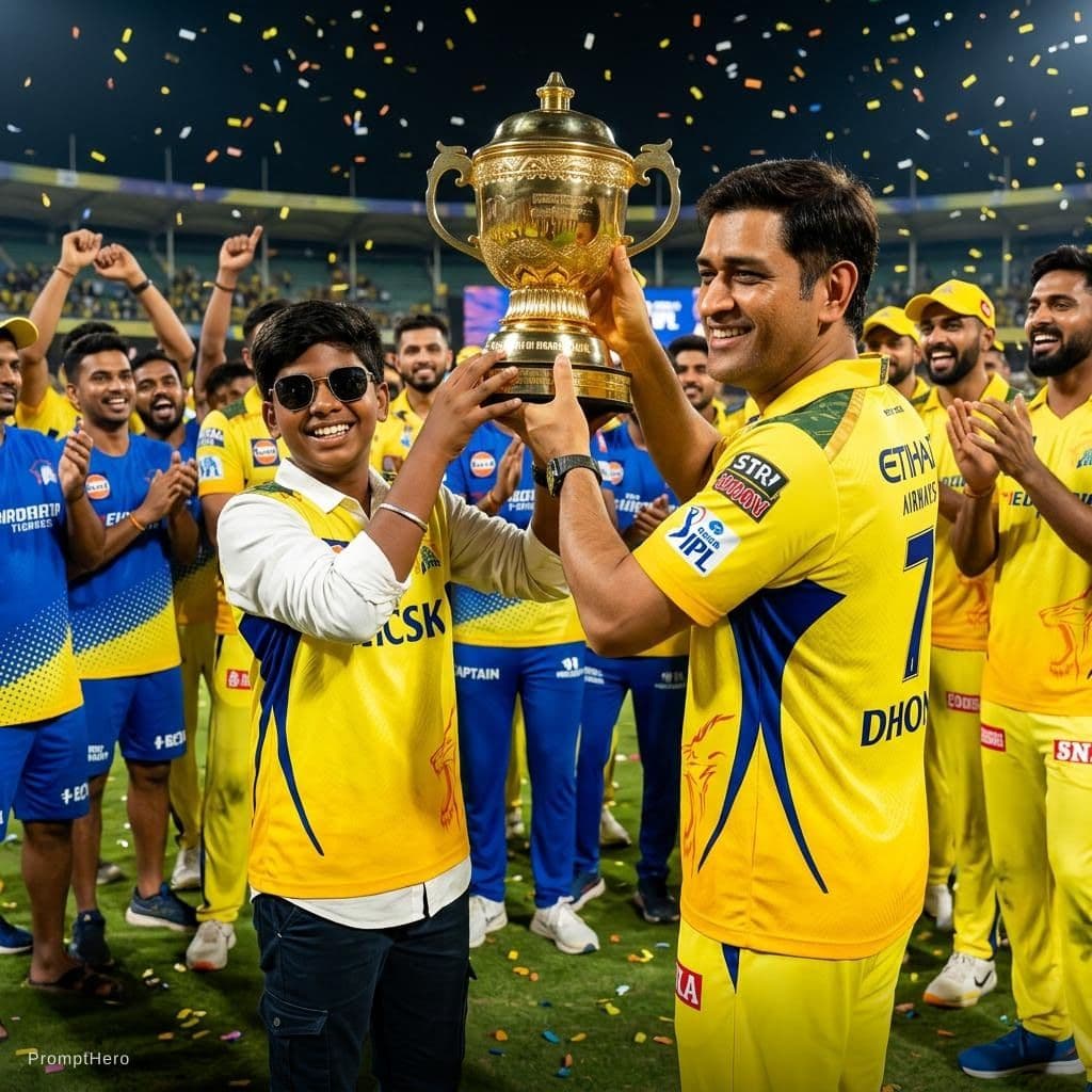 AI generated: Lifting trophy with msd csk 