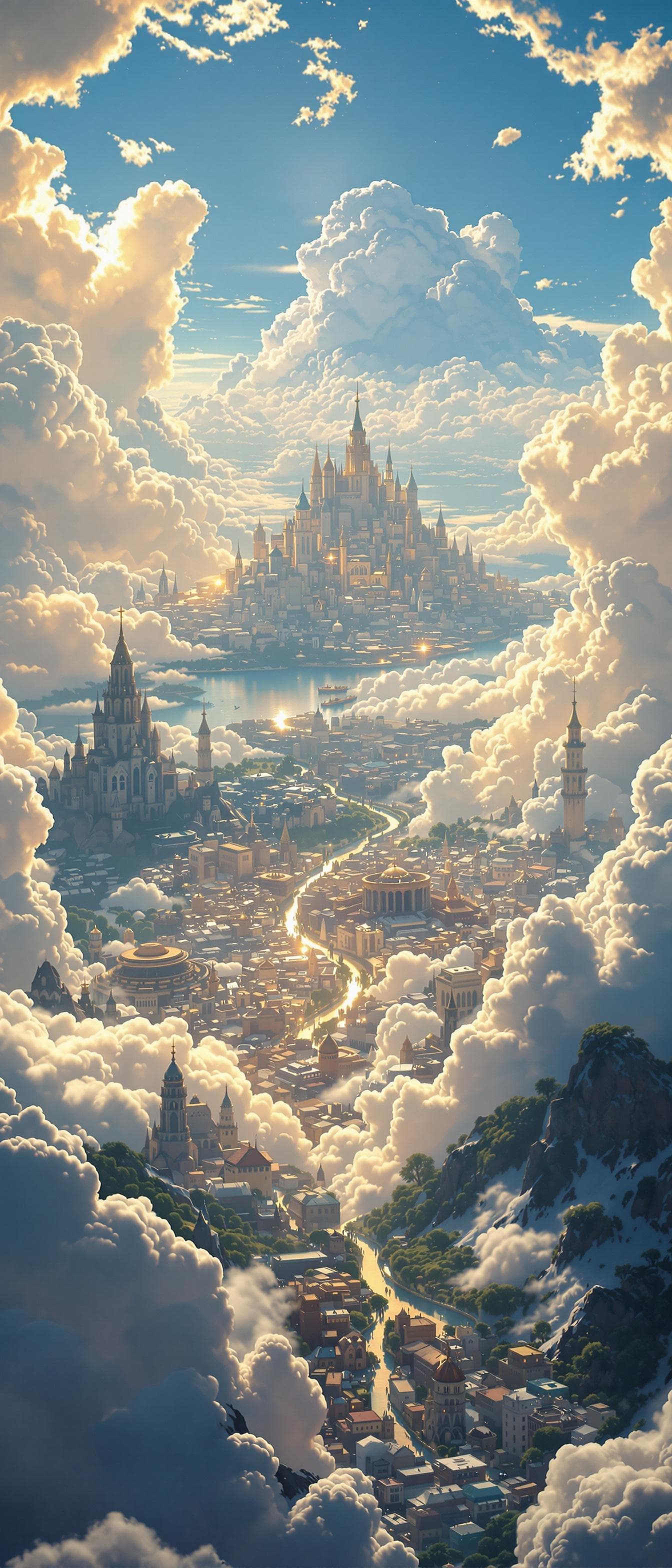 AI generated: heaven, massive golden city far off in distance,
Hyperrealistic. HDR .8k . Hyper details. 