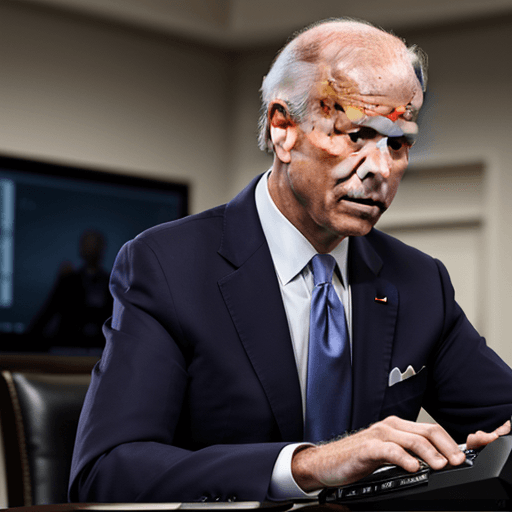 AI generated: joe biden sniffing a computer --ar 9:16
