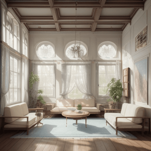 AI generated: High resolution photography interior design, dreamy sunken living room conversation pit, wooden floo...