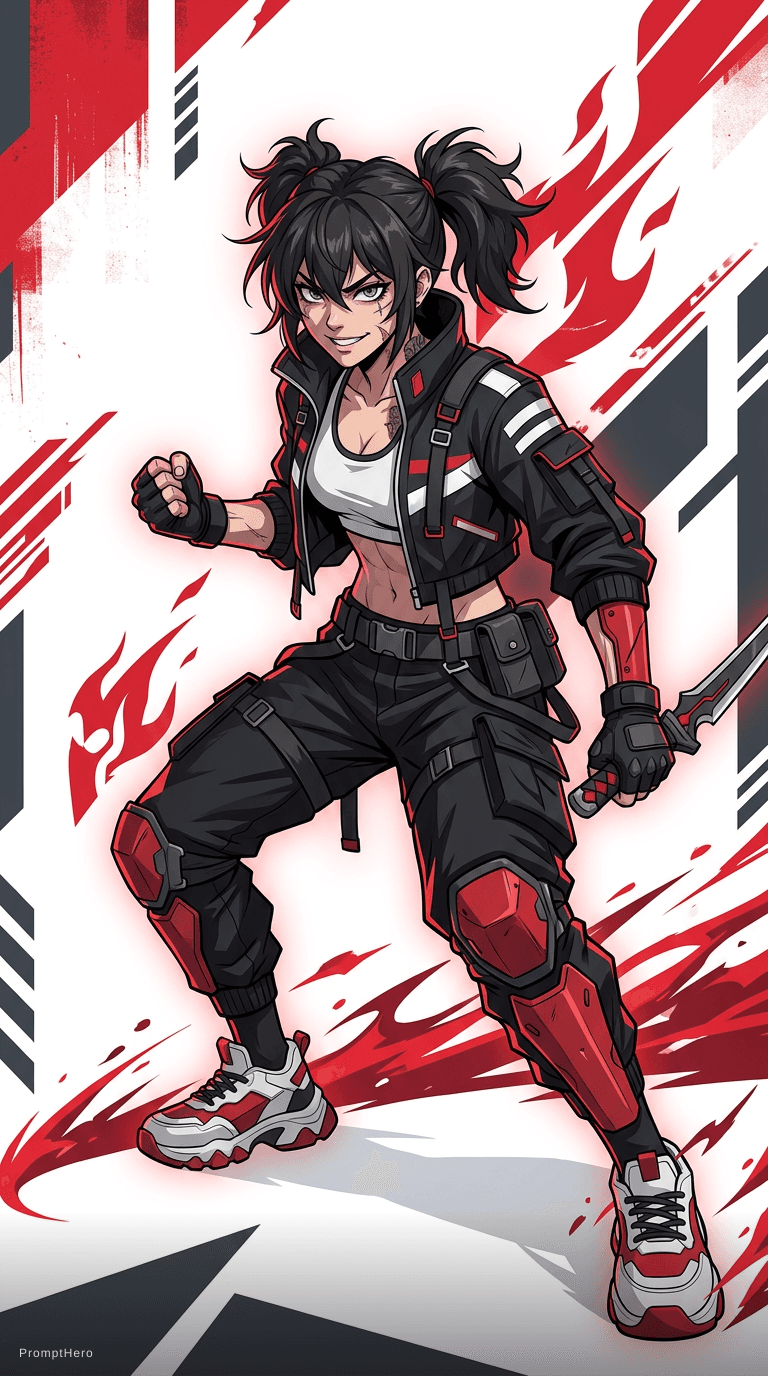 AI generated: Naruto anime character Create a stylized illustration of Rumi from the anime series Kpop demon hunte...
