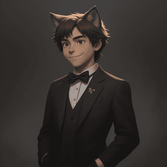 AI generated: high quality art by studio ghibli, moody lighting, anthropomorphic male wolf, teenager, tan fur and ...