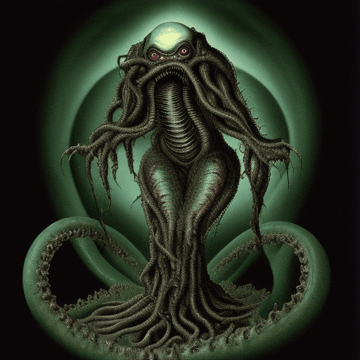 AI generated: vhs found footage of eldritch abomination emerging from human body
