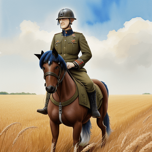 AI generated: watercolor like a photo, draw a man with the head of a spaniel dog in a German World War II military...