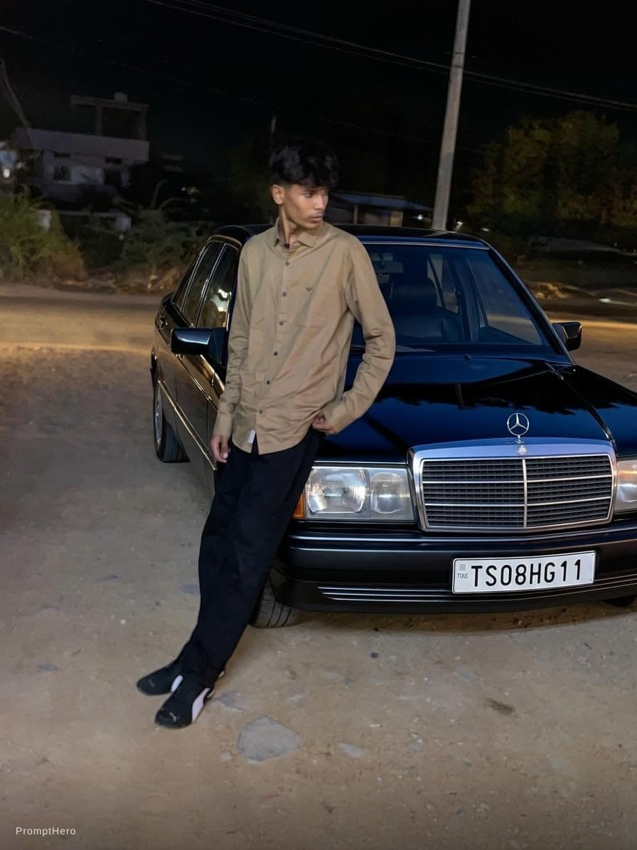 AI generated: Replace the car with the car in the given image black Mercedes and make in 4k quality