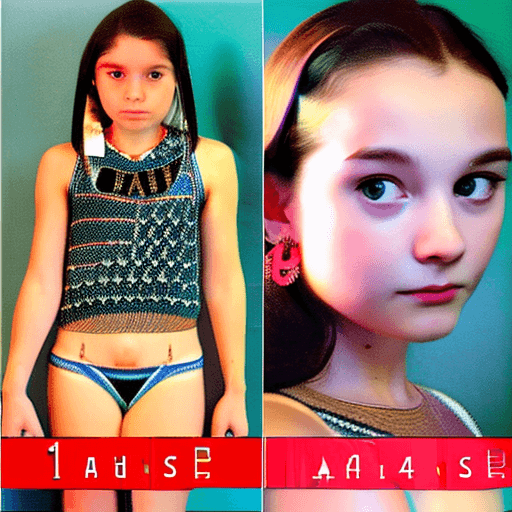 AI generated: 14 years old girl with big boobs and perfect face and body