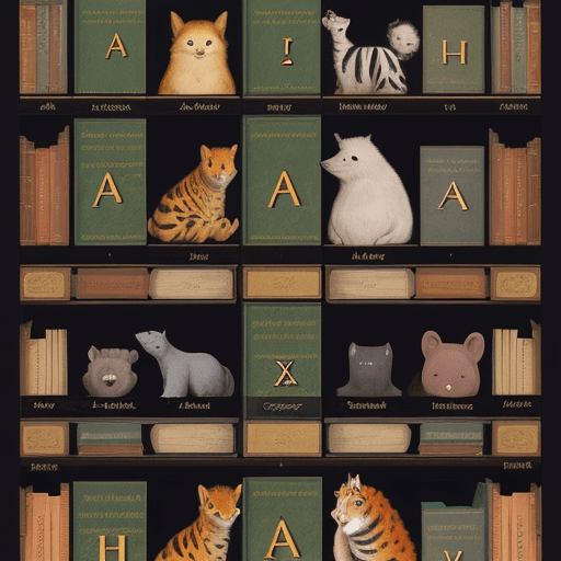 AI generated: Cover for a book with animals in alphabetical order 
