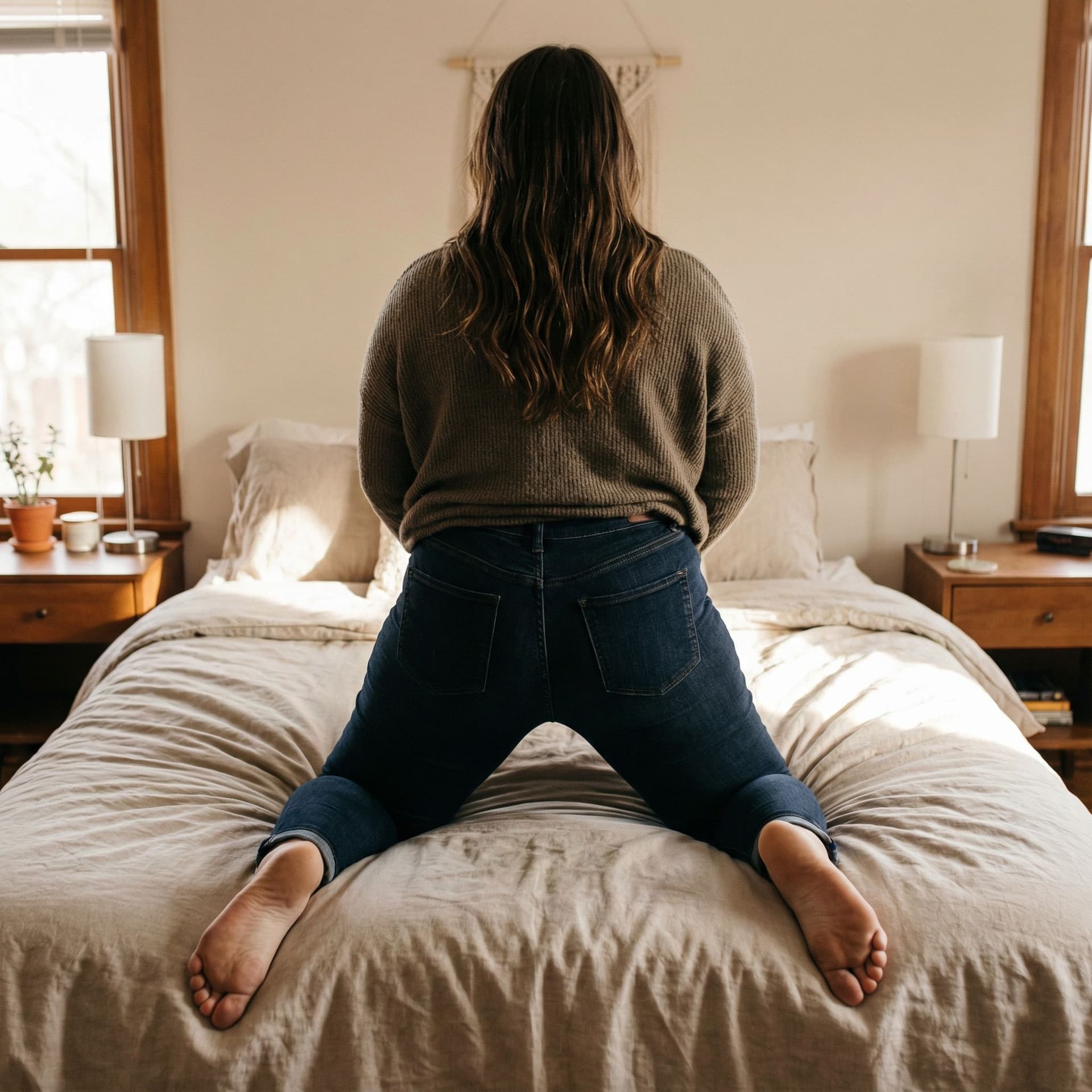 AI generated: Reverse cowgirl, spreading legs, Voluptuous, big ass