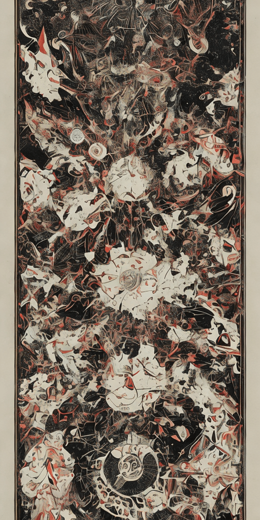 AI generated: crimson infographic of the creation of the sun/chart/schematics/measurements/marginalia/abstract/tar...
