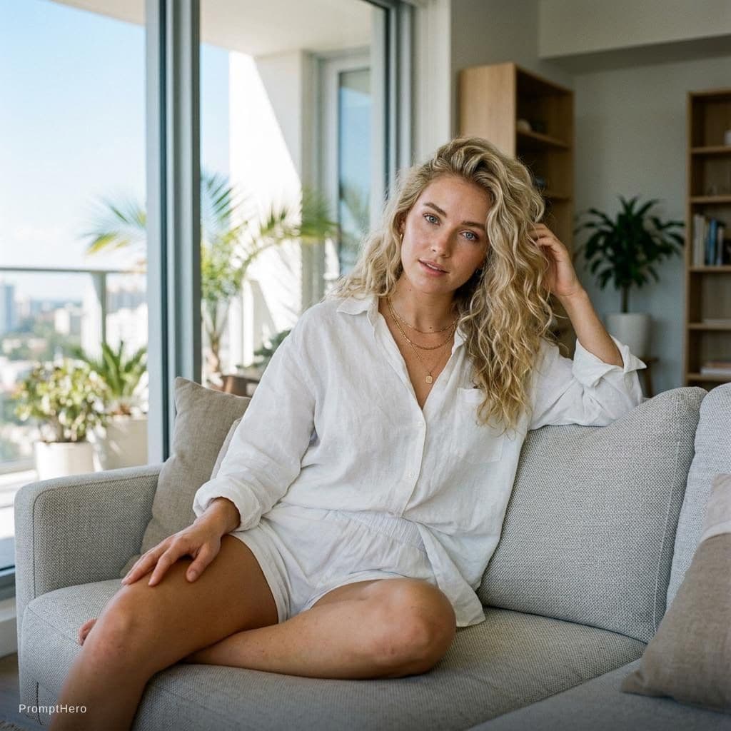 AI generated: Ultra-realistic photograph of a stunning young woman with long, voluminous wavy blonde hair cascadin...