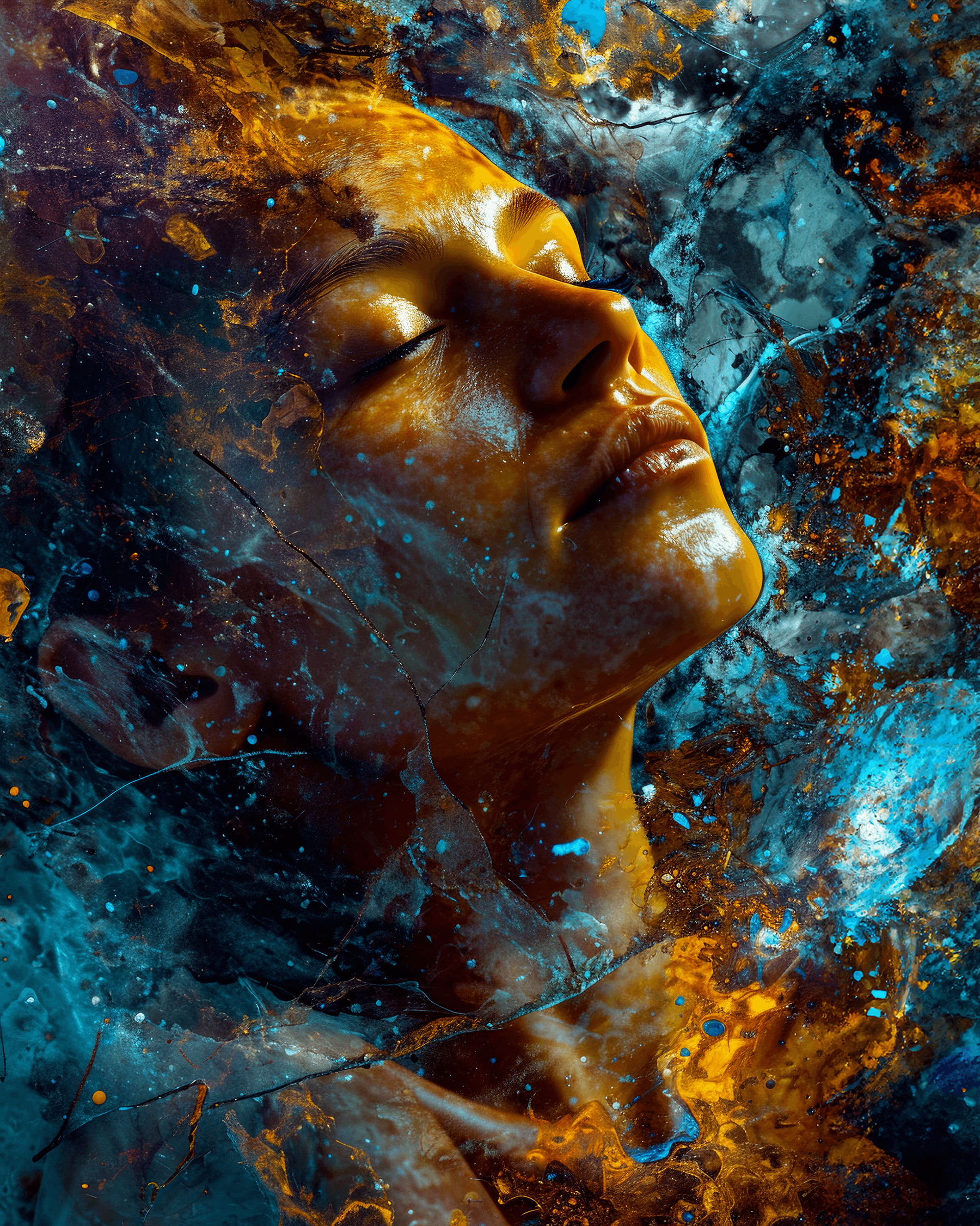 AI generated: digital art photography portraits, digital graphics, contemporary art for, in the style of detailed ...