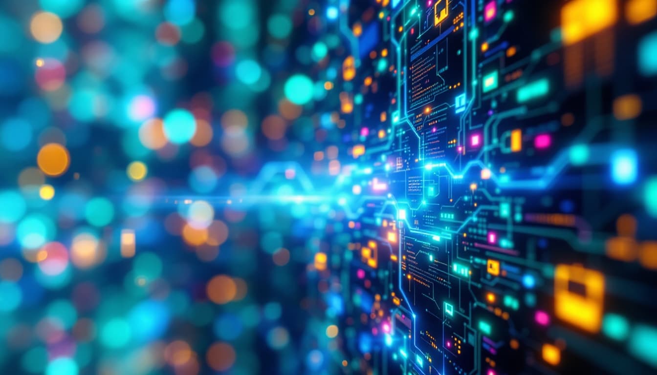 AI generated: An artistic wallpaper on the theme of the internet, computers and networks. A realistic HDR photo im...