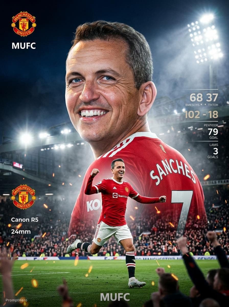 AI generated: Create an ultra cinematic AAA-quality football poster inspired by FIFA cover art using the uploaded ...