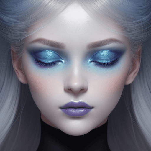 AI generated: a close up of a woman with a blue eye shadow on her face, official dior editorial, trending on pintr...