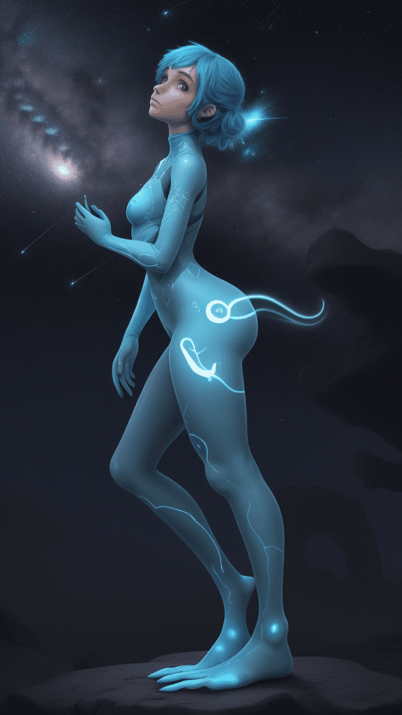 AI generated: A Morphling watching shooting stars in the distance. d<lora:more_details:. 3> <lora:epiCRealismHelpe...