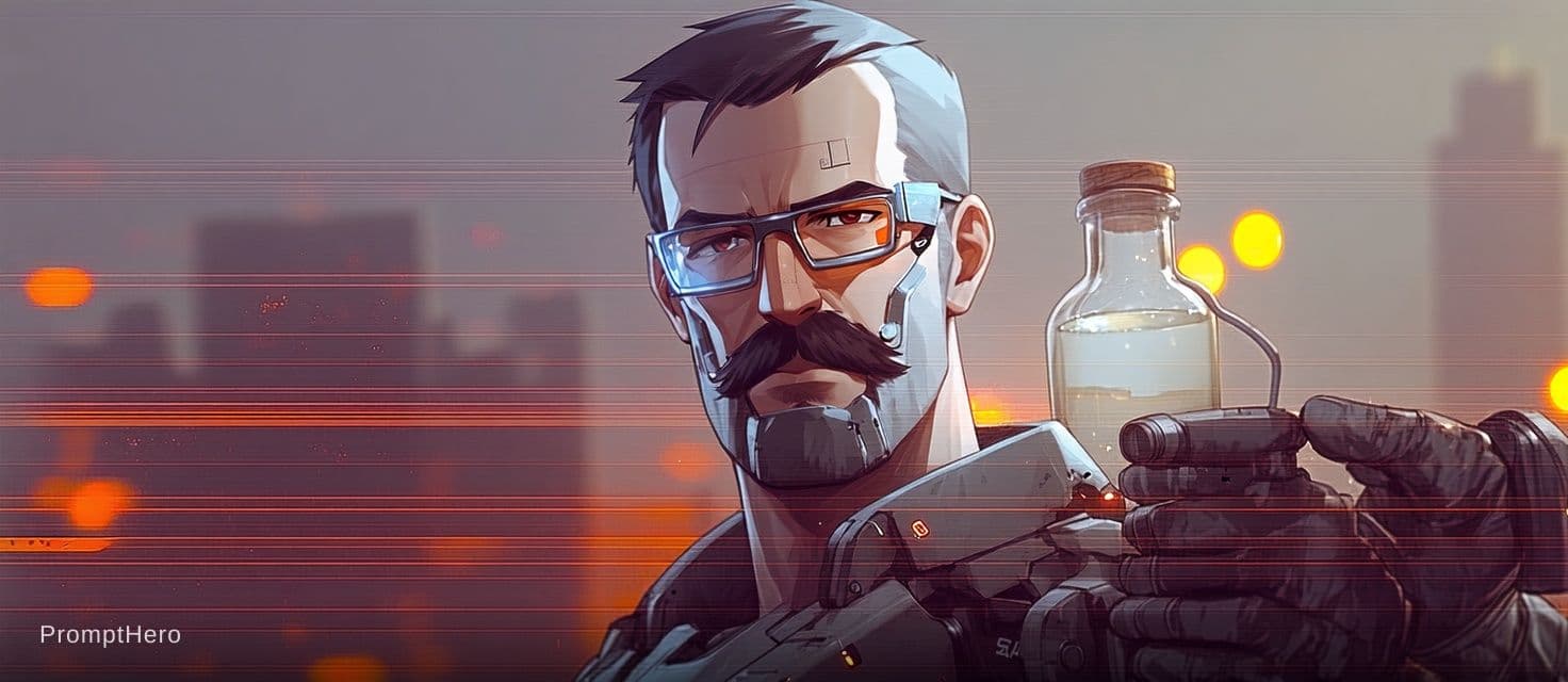 AI generated: High quality portrait of Gordon Freeman from HL2. Art by Makoto Shinkai, Crunchyroll, pixiv, danboor...