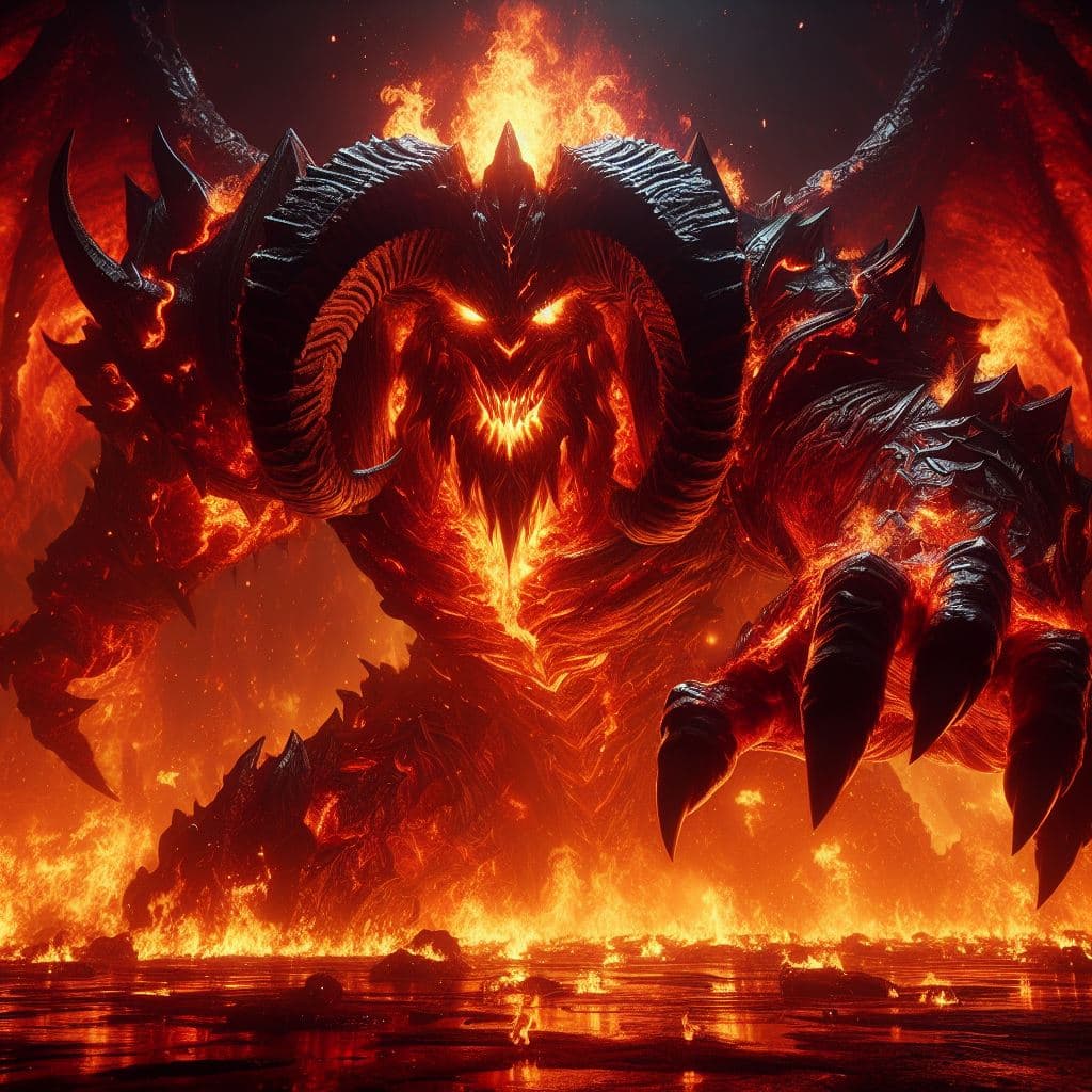 AI generated: Descend into the fiery depths of World of Warcraft with Ragnaros at the forefront. Utilizing advance...