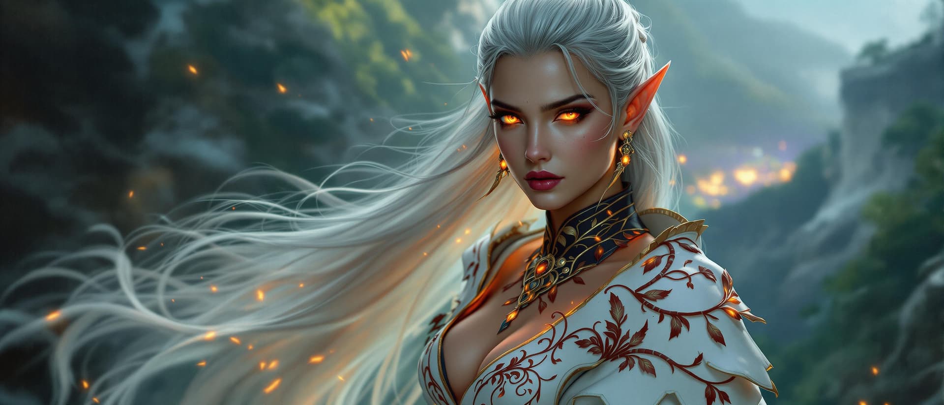 AI generated: A breathtaking youthful elven goddess warrior woman dominates the portrait frame, full body shot. Be...