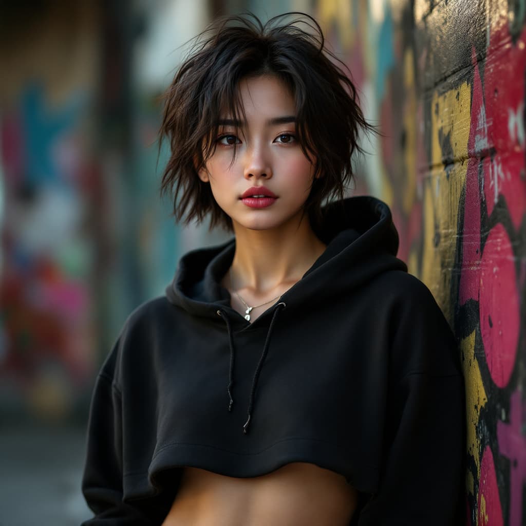 AI generated: photo of a 25 year old asian woman The image showcases a 25-year-old Asian woman, exuding confidence...