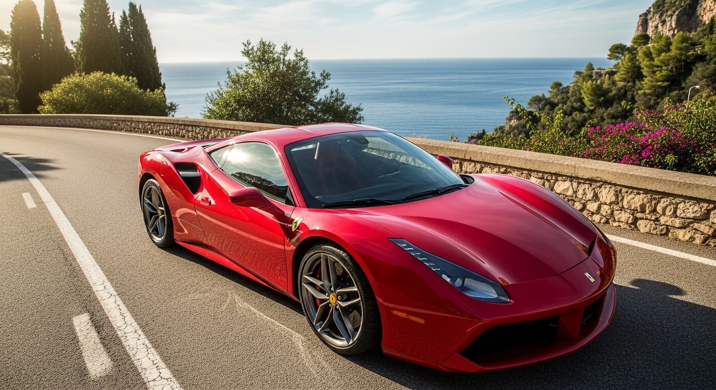 AI generated: Ferrari rouge 
