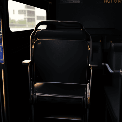 AI generated: bus driver seat  of the glossy black school bus from behind<lora:xl_more_art-full_v1:0.7> <lora:add-...