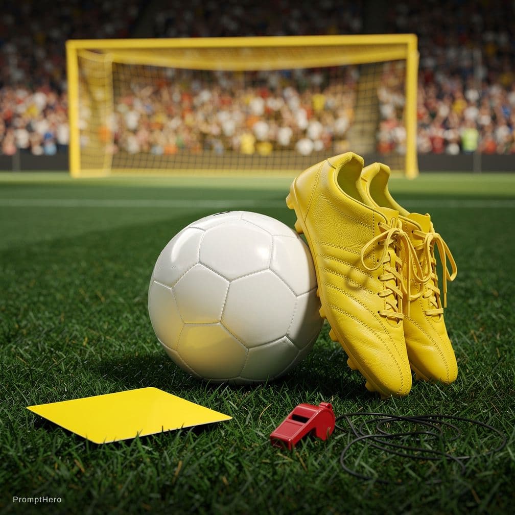 AI generated: generate a image that contains football goalpost and blured fans in the background and in the middle...
