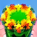 AI generated: crea una imagen de tapiz en 3D de múltiples 50 
flores con colores  