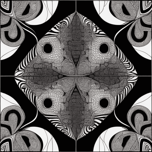AI generated: Black and white zentangle pattern 4k
