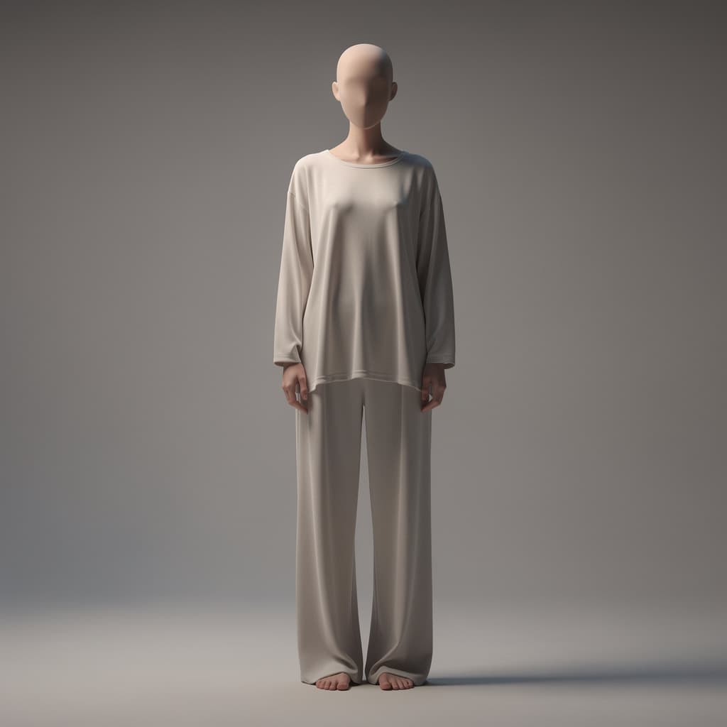 AI generated: androgynous human figure, slim elongated silhouette, full body,
faceless character, featureless face...