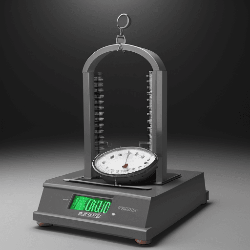 AI generated: High quality, realistic weighing machine that says theory on one side and Practice on the other, whe...