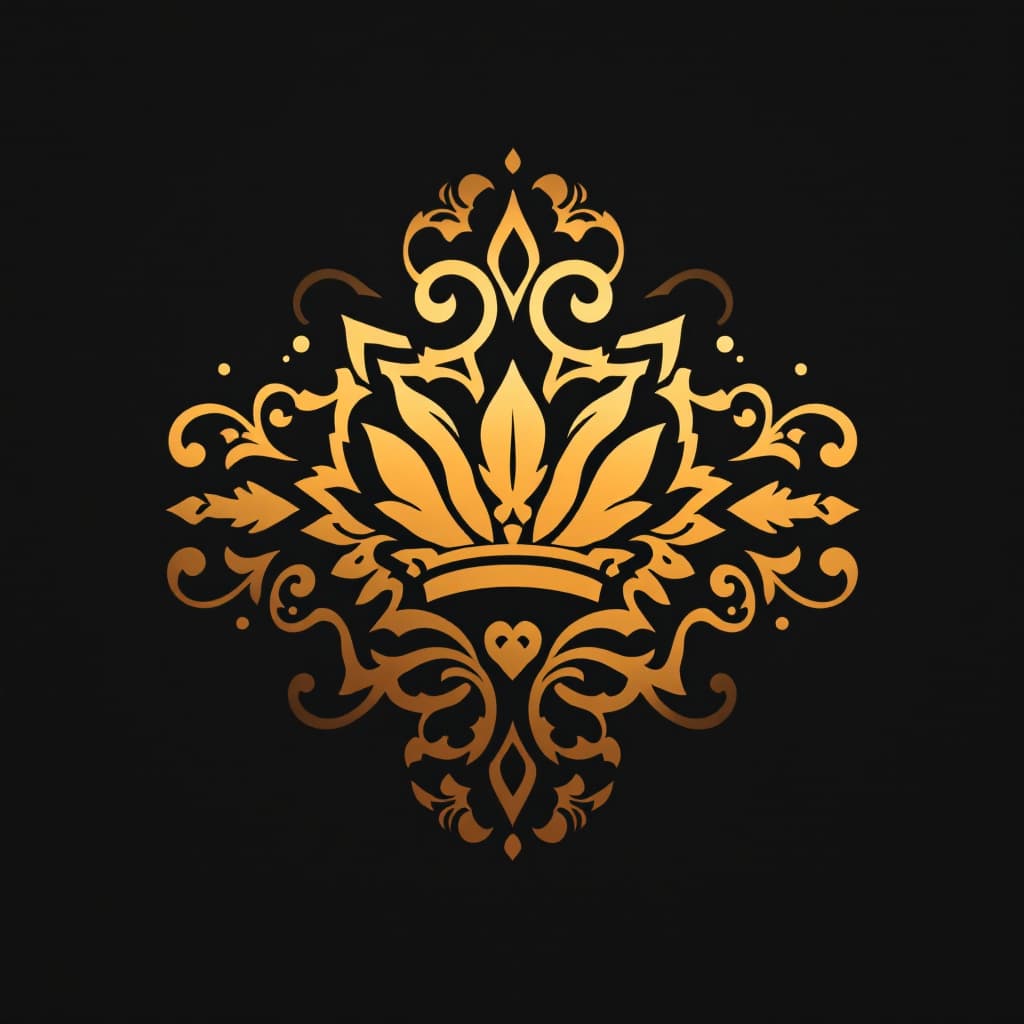AI generated: luxury brand logo, gold colors, cutout pattern --v 6.0