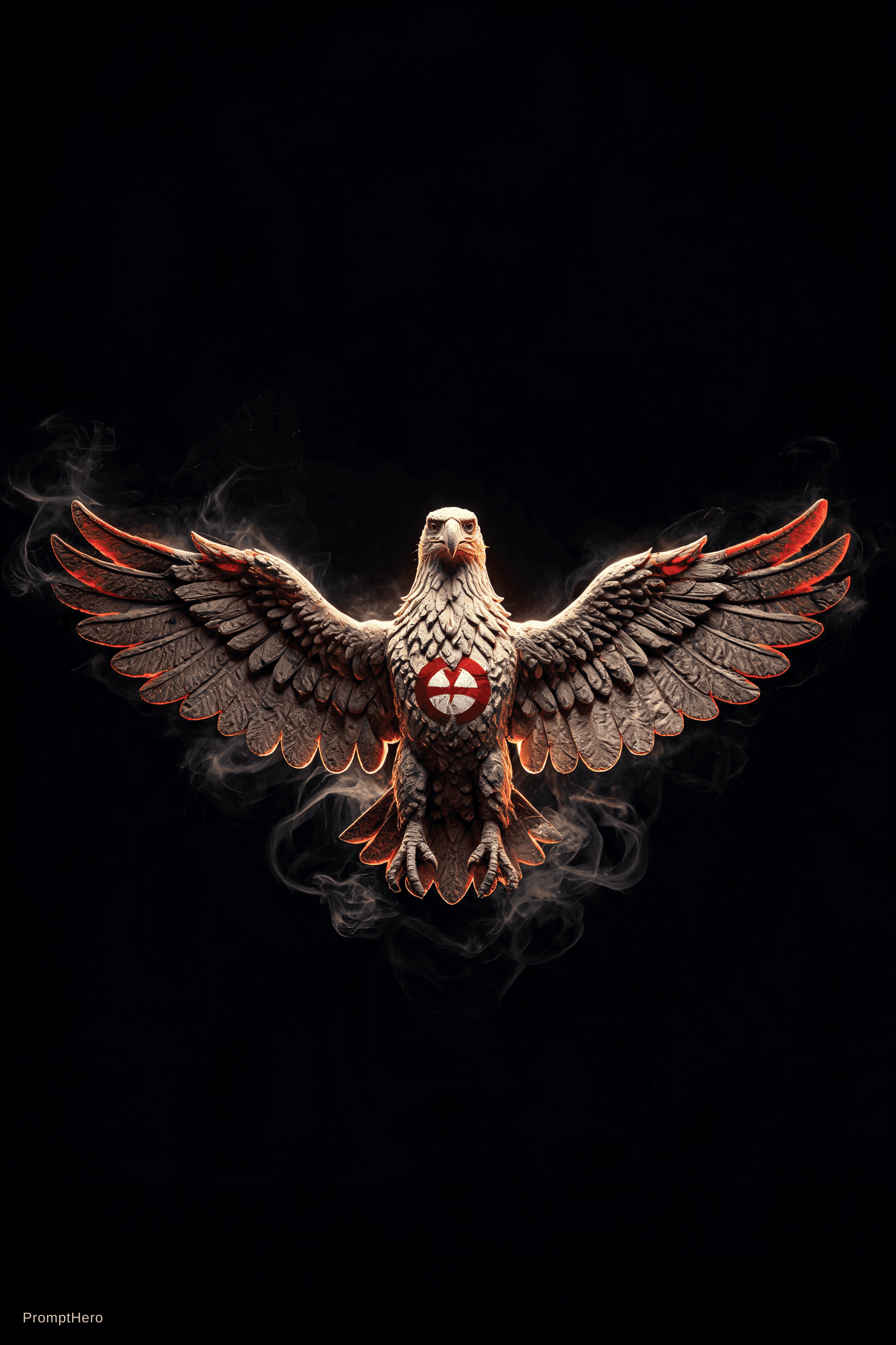 AI generated: An original cinematic emblem inspired by Tunisia, a powerful eagle-like guardian with Carthaginian a...
