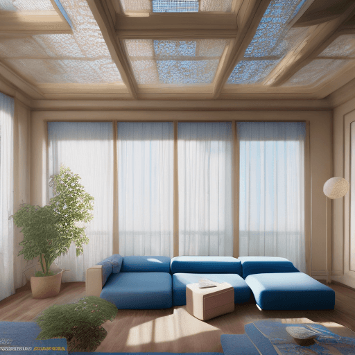 AI generated: High resolution photography interior design, dreamy sunken living room conversation pit, wooden floo...