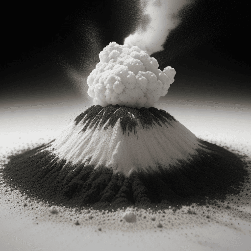 AI generated: Commercial photography, powerful explosion of white black green dust  cooking species
colored soil
,...