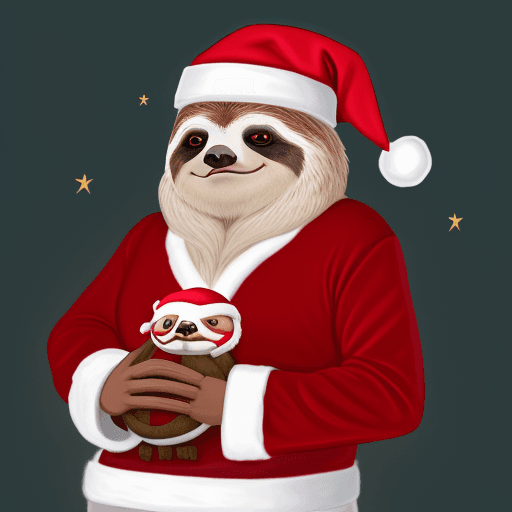 AI generated: Santa sloth